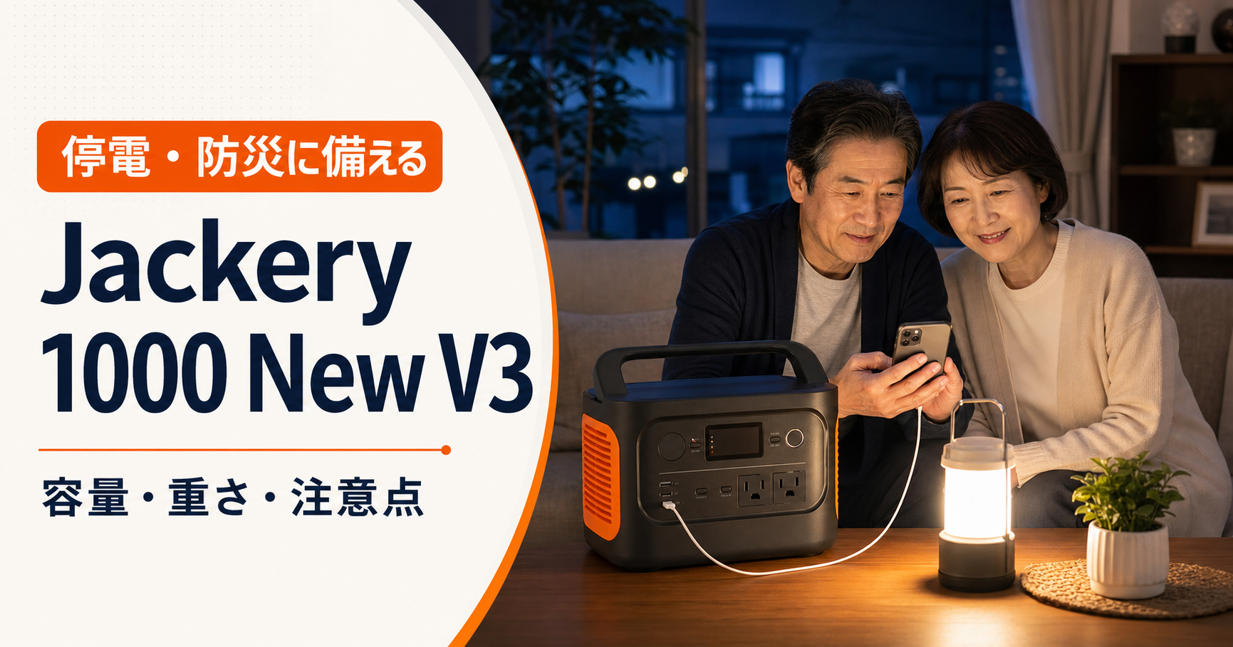Jackery 1000 New V3はシニアの防災に使える？容量・重さ・注意点