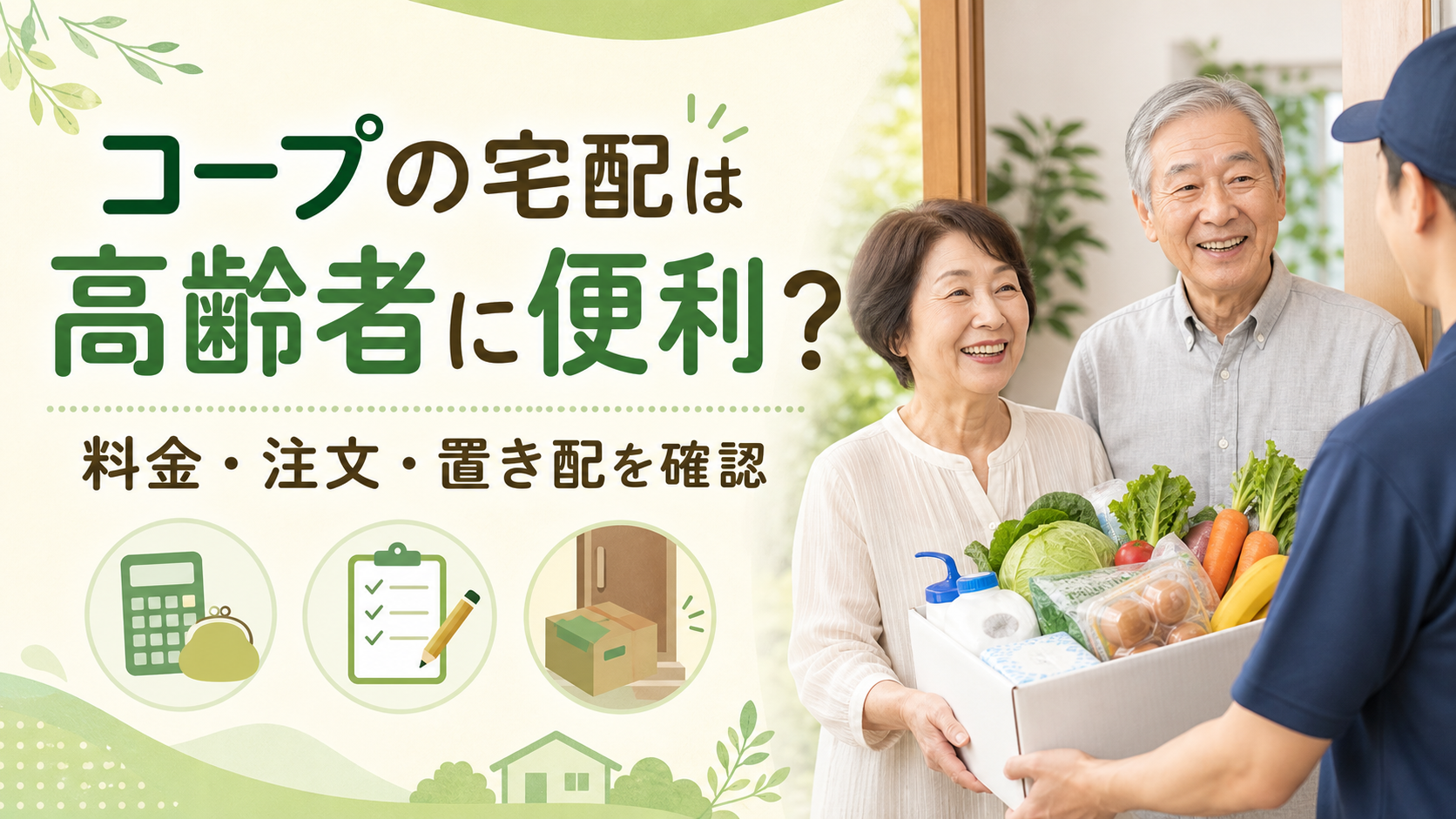 コープの宅配を高齢者が利用する際の料金・注文・置き配の確認ポイント
