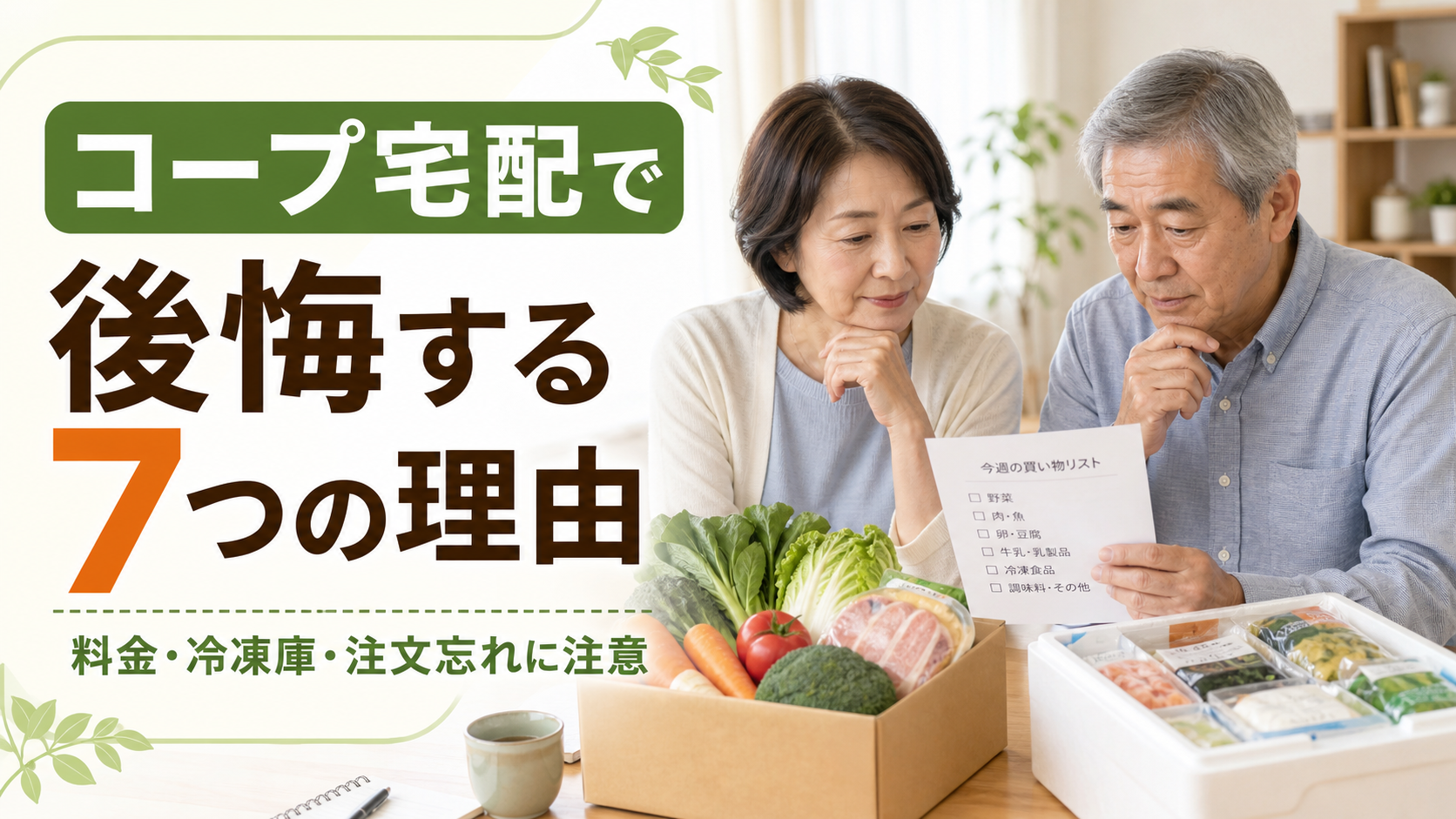 コープ宅配で後悔しないための料金・冷凍庫・注文忘れの確認ポイント