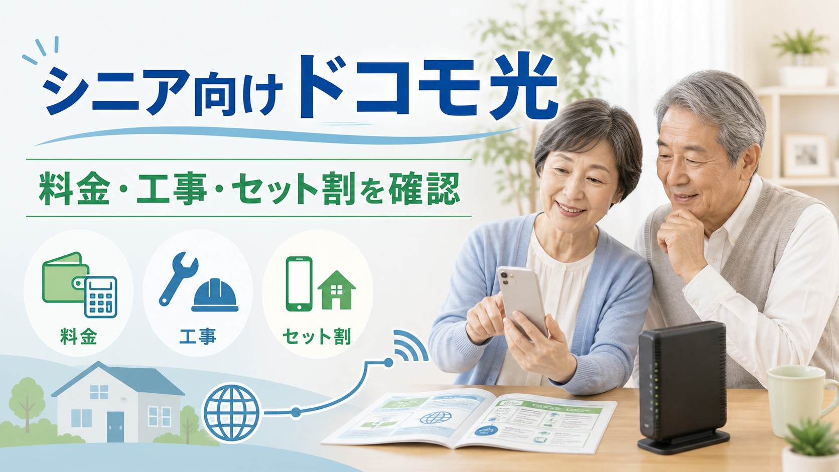 シニア向けドコモ光の料金・工事・セット割の確認ポイント