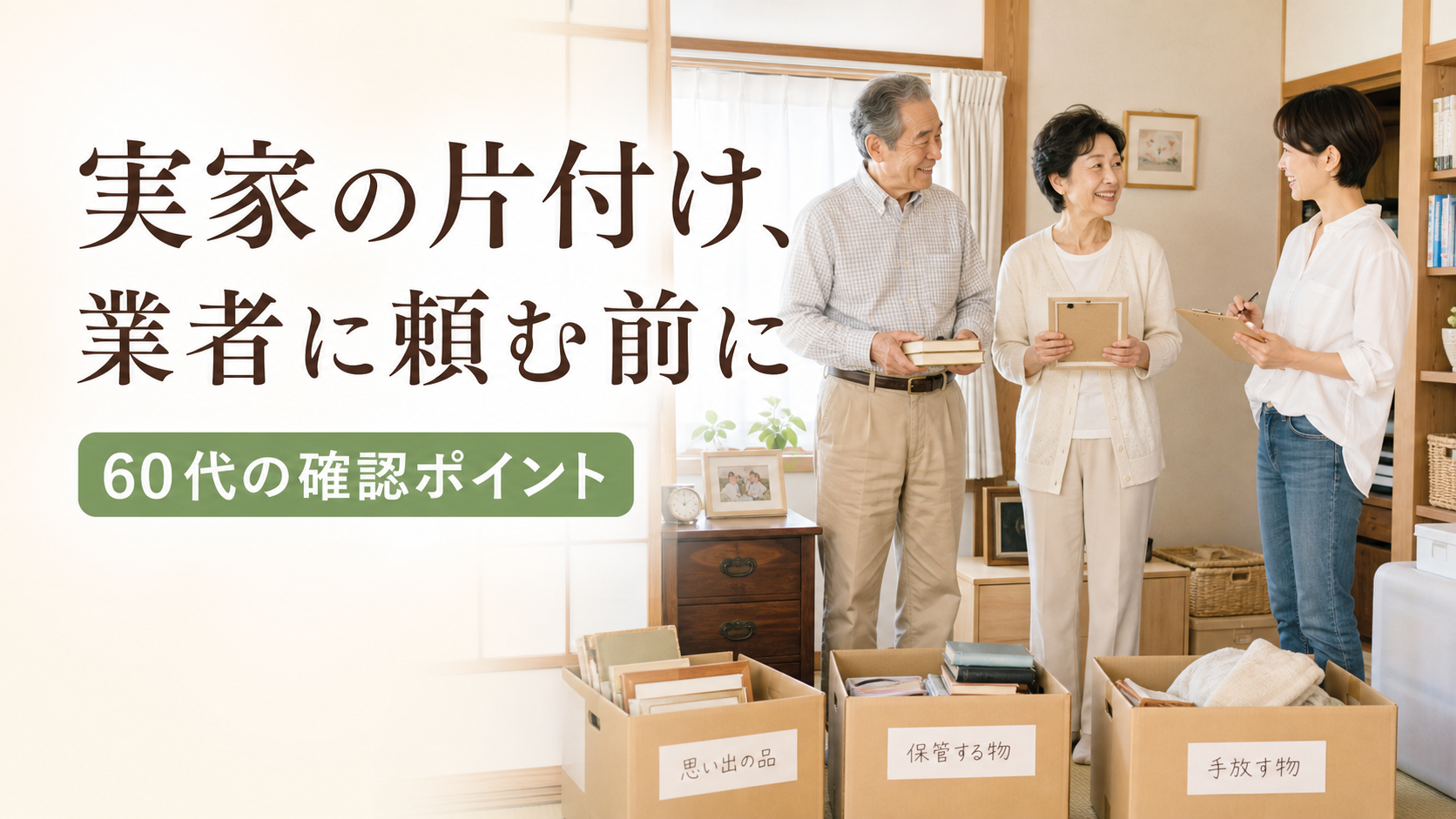 実家の片付けを業者に頼む前に家族で確認するポイント