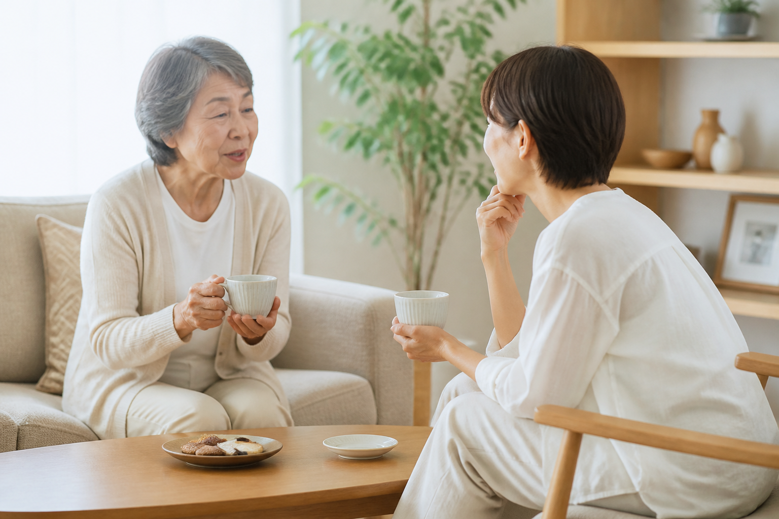 親子で相手の話を聞く様子