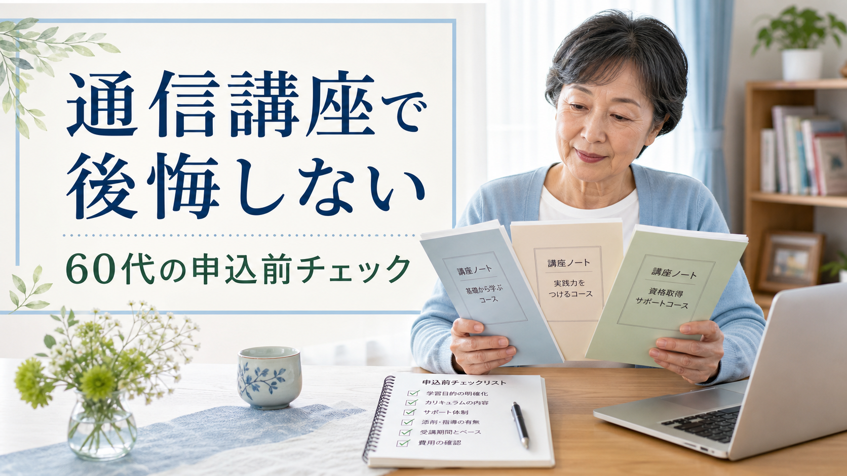 60代が通信講座で後悔しないための申込前チェック