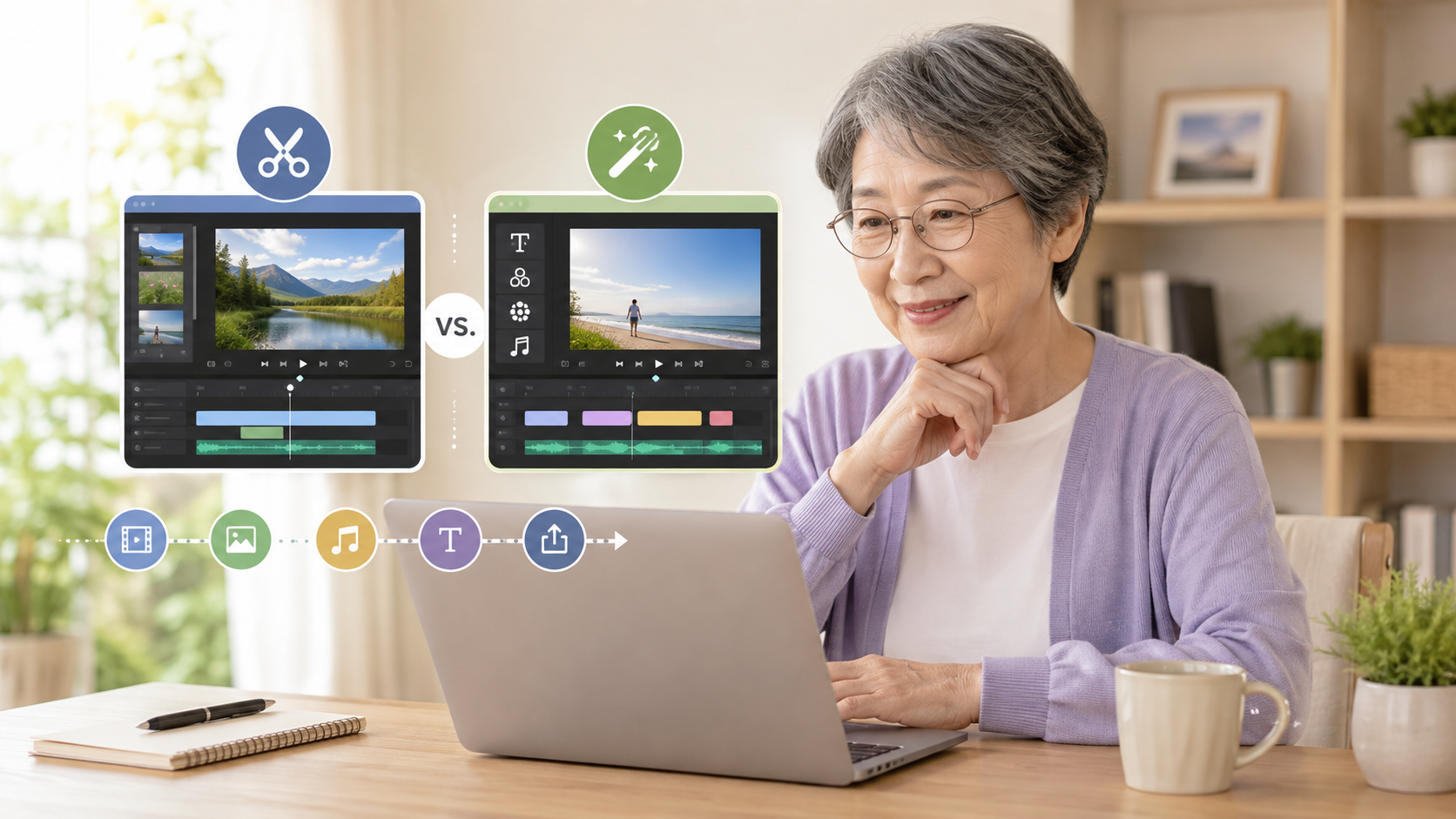 動画編集ソフトの違いを比較して選ぶイメージ